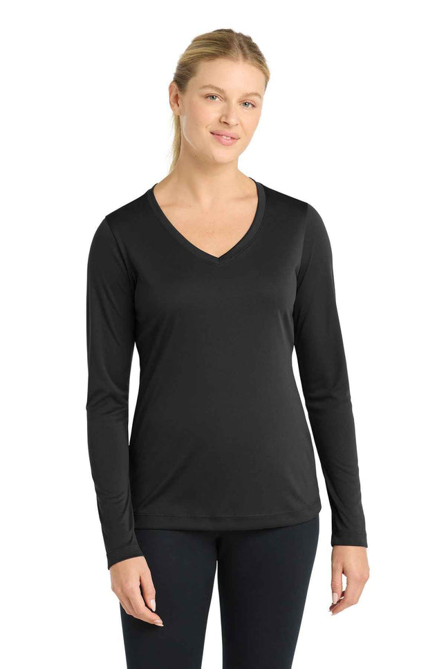 SportTek Women's Long Sleeve PosiCharge Competitor VNeck Tee LST353LS