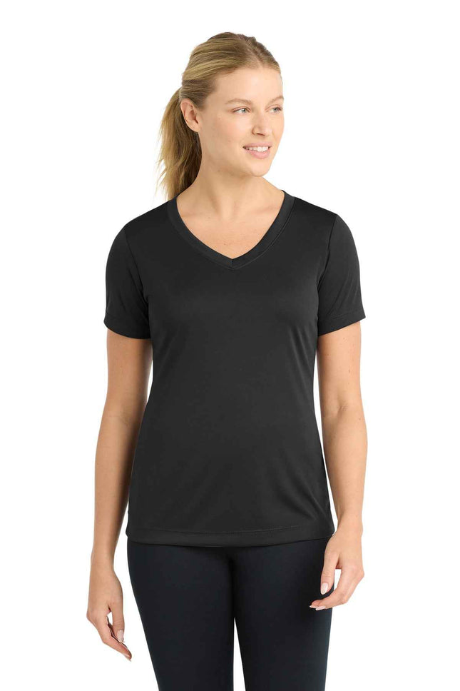 SportTek Women's PosiCharge Competitor VNeck Tee LST353 Black