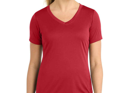 SportTek Women's PosiCharge Competitor VNeck Tee LST353 Deep Red