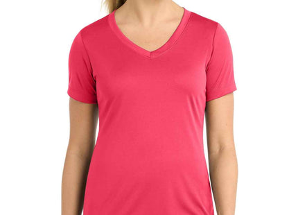 SportTek Women's PosiCharge Competitor VNeck Tee LST353 Hot Coral