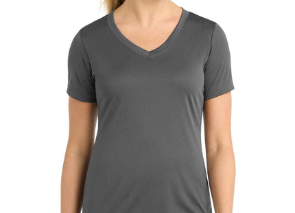 SportTek Women's PosiCharge Competitor VNeck Tee LST353 Iron Grey