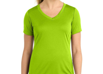 SportTek Women's PosiCharge Competitor VNeck Tee LST353 Lime Shock