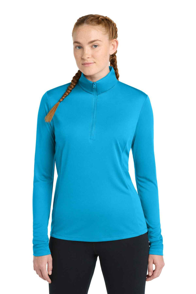 SportTek Women's PosiCharge Competitor 1/4Zip Pullover LST357 Atomic Blue