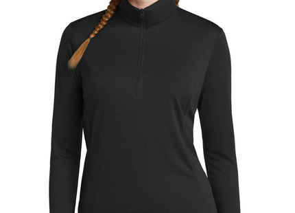 SportTek Women's PosiCharge Competitor 1/4Zip Pullover LST357 Black