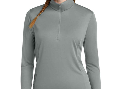 SportTek Women's PosiCharge Competitor 1/4Zip Pullover LST357 Grey Concrete