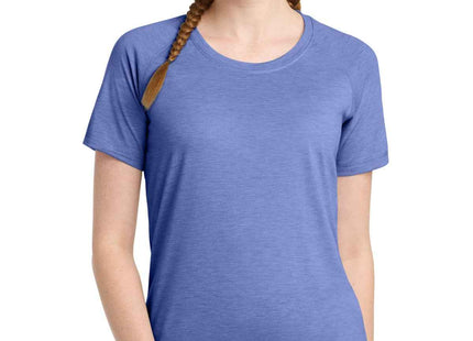SportTek Women's PosiCharge TriBlend Wicking Scoop Neck Raglan Tee LST400 True Royal Heather