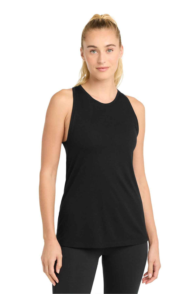 SportTek Women's PosiCharge TriBlend Wicking Tank LST402 Black Triad Solid