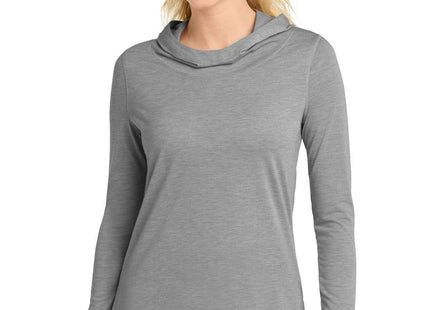 SportTek Women's PosiCharge TriBlend Wicking Long Sleeve Hoodie LST406 Light Grey Heather