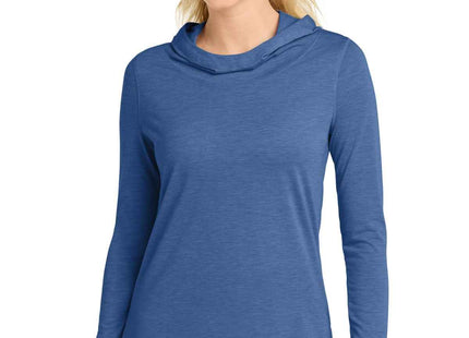 SportTek Women's PosiCharge TriBlend Wicking Long Sleeve Hoodie LST406 True Royal Heather