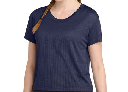 SportTek Women's PosiCharge Draft Crop Tee LST411 True Navy