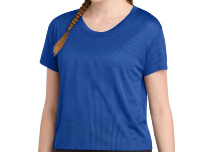 SportTek Women's PosiCharge Draft Crop Tee LST411 True Royal