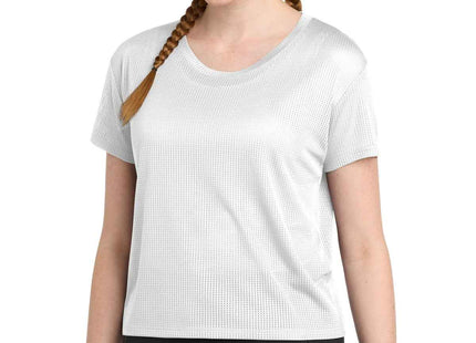 SportTek Women's PosiCharge Draft Crop Tee LST411 White