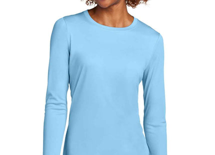 SportTek Women's PosiUV Pro Long Sleeve LST420LS Light Blue