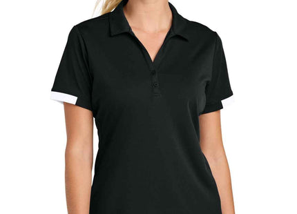 SportTek Women's Club Colorblock Polo LST444 Black White