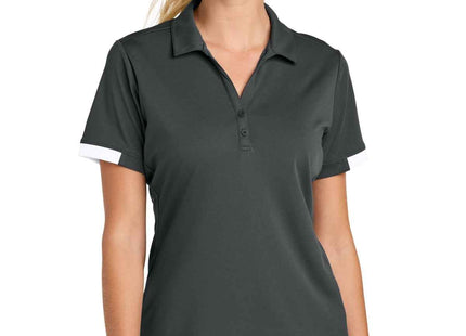 SportTek Women's Club Colorblock Polo LST444 Iron Grey White