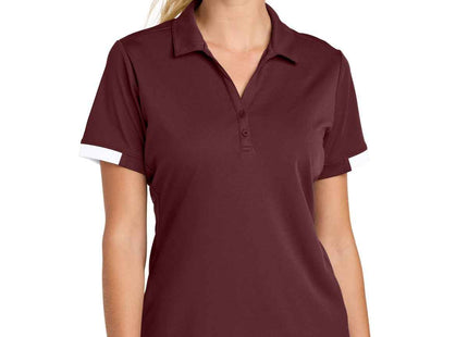SportTek Women's Club Colorblock Polo LST444 Maroon White