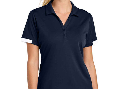 SportTek Women's Club Colorblock Polo LST444 True Navy White