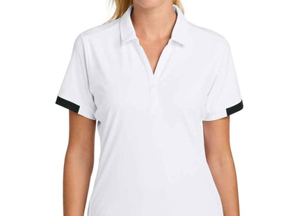 SportTek Women's Club Colorblock Polo LST444 White Black