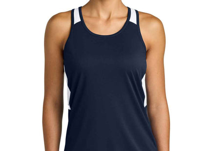 SportTek Women's Club Track Tank LST446 True Navy White