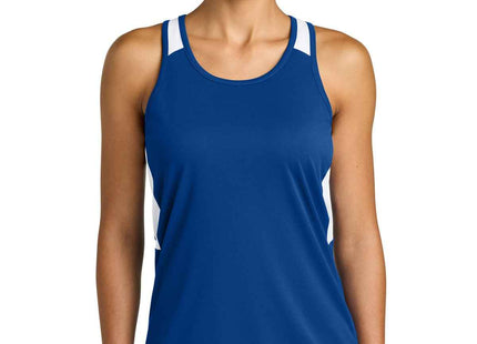 SportTek Women's Club Track Tank LST446 True Royal White