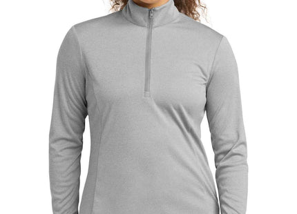 SportTek Women's Endeavor 1/2Zip Pullover LST469 Light Grey Heather
