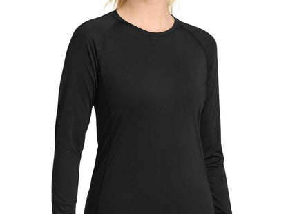 SportTek Women's Long Sleeve Rashguard Tee LST470LS Black