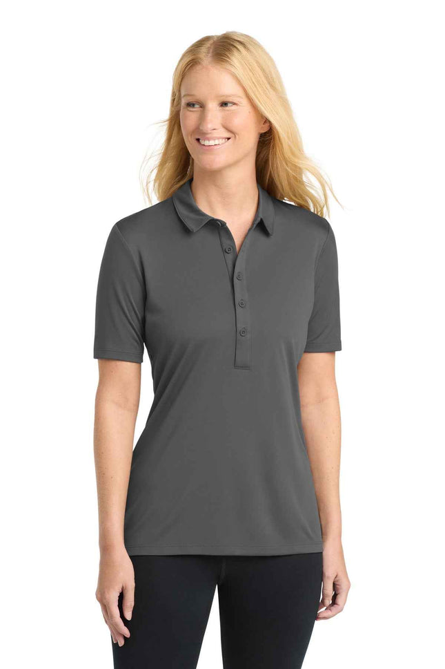 SportTek Women's PosiUV Pro Polo LST520 Dark Smoke Grey