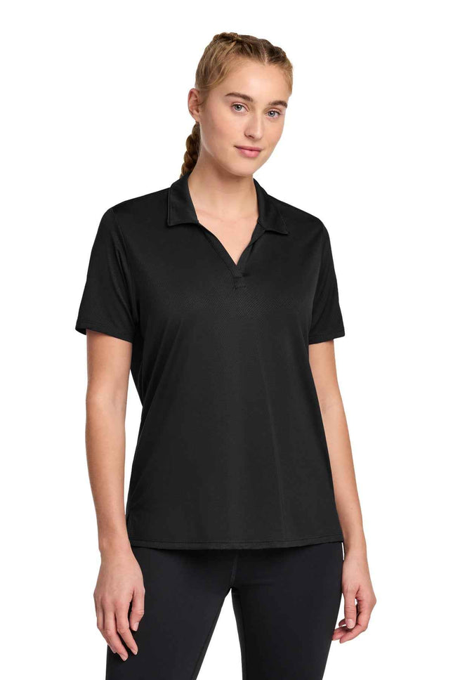 SportTek Women's Sideline Polo LST535 Black