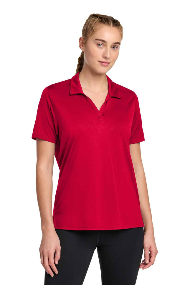 SportTek Women's Sideline Polo LST535 Deep Red