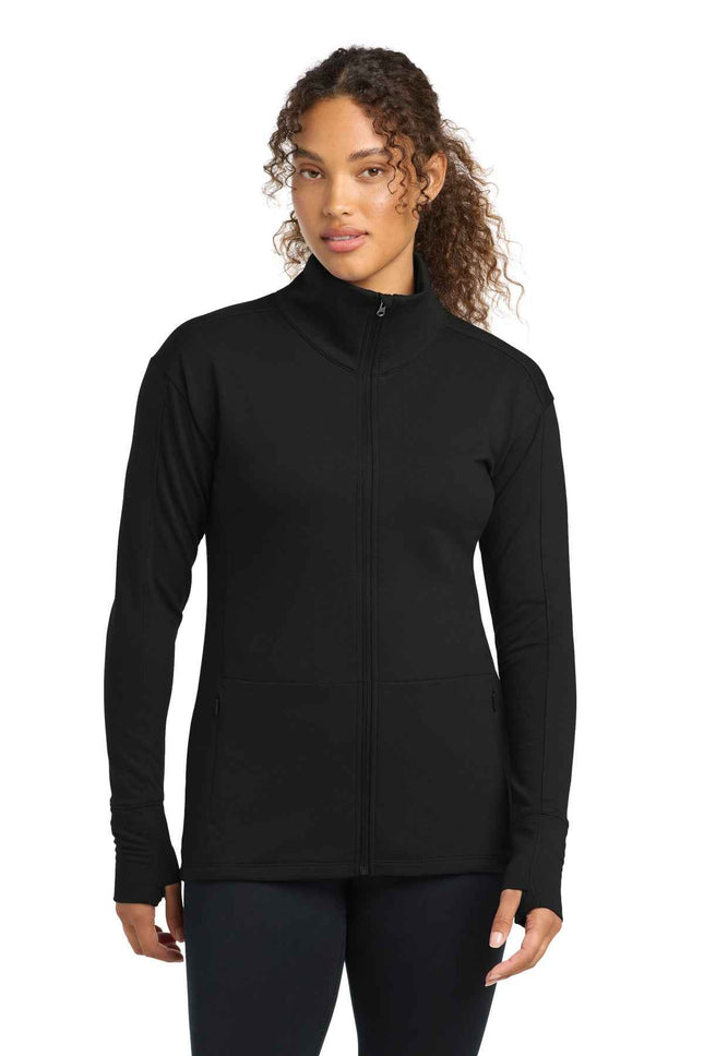 SportTek Women's SportWick Flex Fleece FullZip LST560 Black