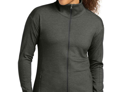 SportTek Women's SportWick Flex Fleece FullZip LST560 Dark Grey Heather