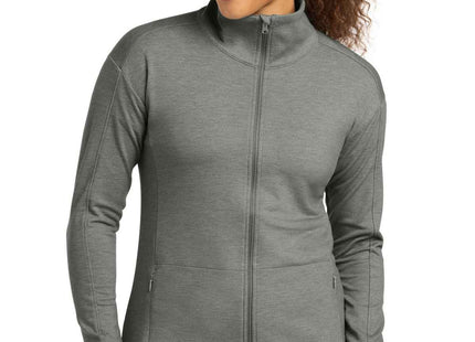 SportTek Women's SportWick Flex Fleece FullZip LST560 Light Grey Heather