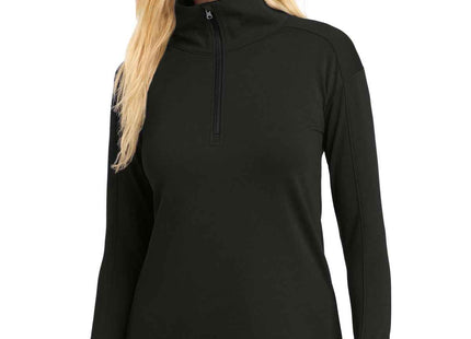 SportTek Women's SportWick Flex Fleece 1/4Zip LST561 Black