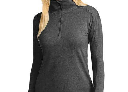 SportTek Women's SportWick Flex Fleece 1/4Zip LST561 Dark Grey Heather