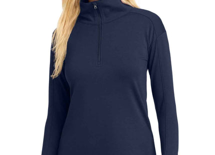 SportTek Women's SportWick Flex Fleece 1/4Zip LST561 True Navy