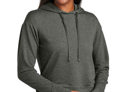 SportTek Women's SportWick Flex Fleece Pullover Hoodie LST562 Dark Grey Heather
