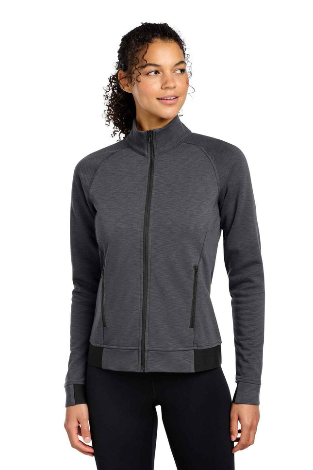 SportTek Women's PosiCharge Strive FullZip LST570 Graphite