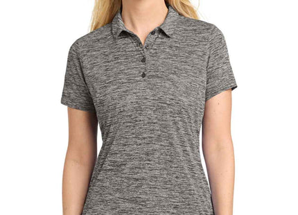 SportTek Women's PosiCharge Electric Heather Polo LST590 Black Electric