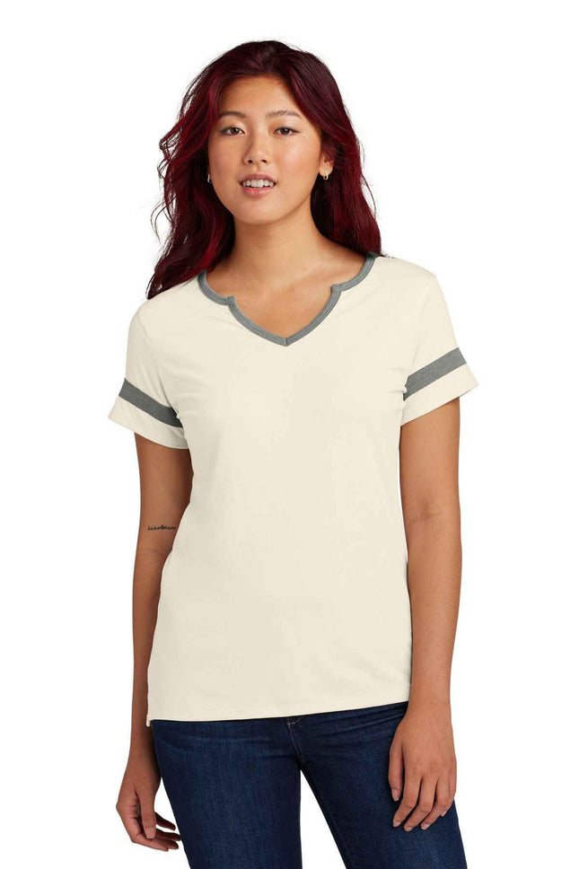 SportTek Women's Halftime Notch Neck Tee LST6041 Ecru Vintage Heather