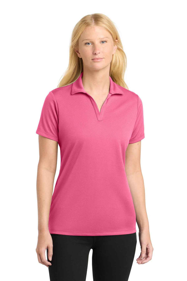 SportTek Women's PosiCharge RacerMesh Polo LST640 Bright Pink
