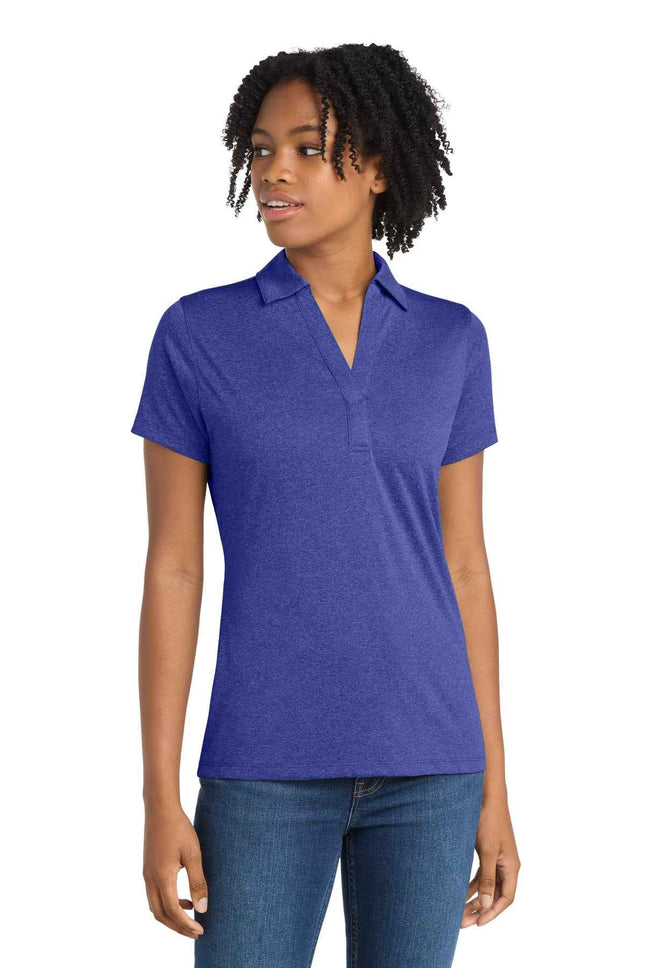 SportTek Women's Heather Contender Polo LST660 Cobalt Heather