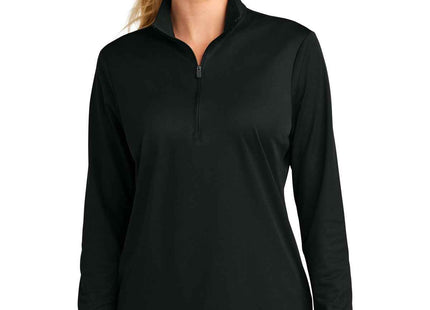 SportTek Women's Micropique SportWick 1/4Zip LST672 Black