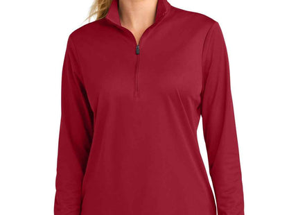 SportTek Women's Micropique SportWick 1/4Zip LST672 Deep Red