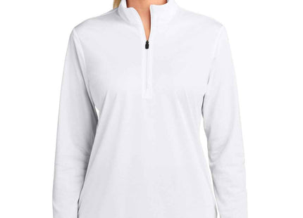 SportTek Women's Micropique SportWick 1/4Zip LST672 White