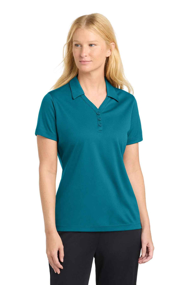 SportTek Women's PosiCharge MicroMesh Polo LST680 Blue Wake