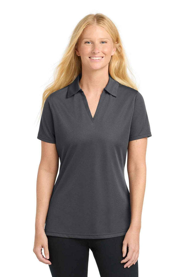 SportTek Women's PosiCharge Active Textured Polo LST690 Iron Grey