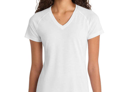 SportTek Women's Ultimate Performance VNeck LST700 White