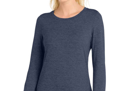 SportTek Women's Exchange 15 Long Sleeve Crew LST710 Dark Denim Heather