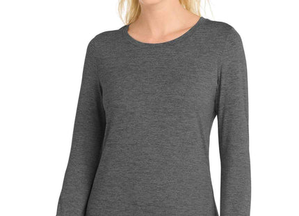 SportTek Women's Exchange 15 Long Sleeve Crew LST710 Graphite Heather