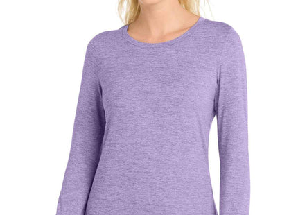 SportTek Women's Exchange 15 Long Sleeve Crew LST710 Hyacinth Heather